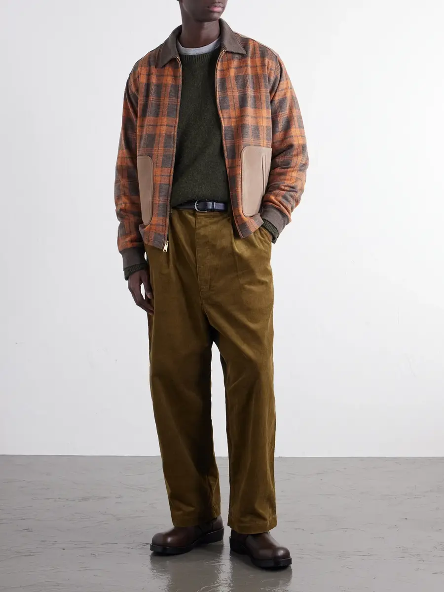 Junya Watanabe Wide-Leg Pleated Garment-Washed Cotton-Blend Corduroy Trousers - Men | Thumbnail 2 Junya Watanabe Wide-Leg Pleated Garment-Washed Cotton-Blend Corduroy Trousers - Men | Thumbnail 2