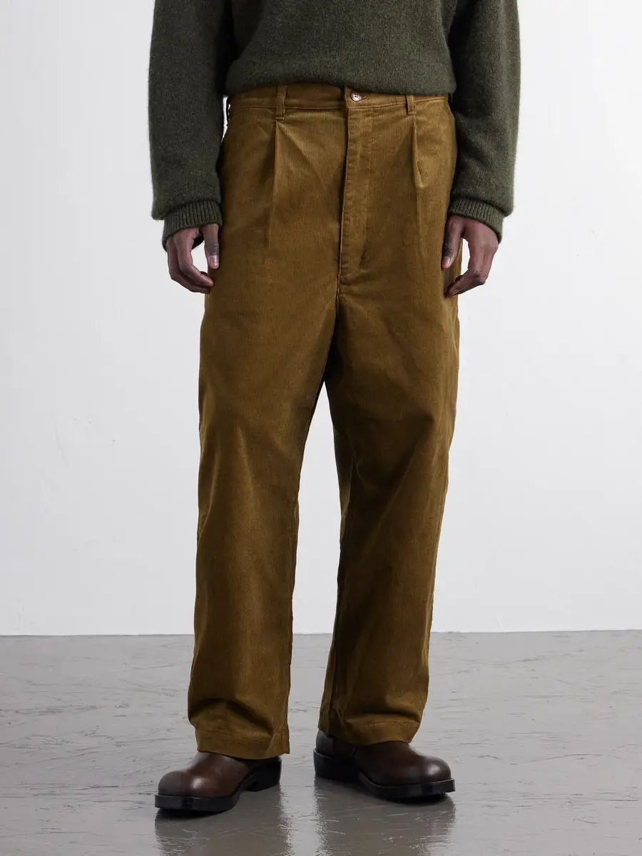 Junya Watanabe Wide-Leg Pleated Garment-Washed Cotton-Blend Corduroy Trousers - Men | Thumbnail 3 Junya Watanabe Wide-Leg Pleated Garment-Washed Cotton-Blend Corduroy Trousers - Men | Thumbnail 3