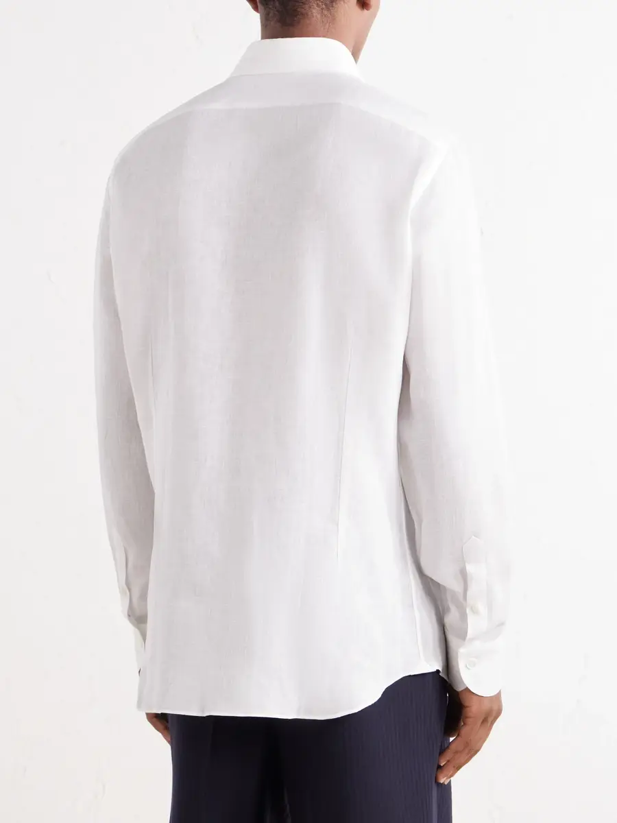 Thom Sweeney Linen Straight Point Collar Shirt - Men | Thumbnail 4 Thom Sweeney Linen Straight Point Collar Shirt - Men | Thumbnail 4