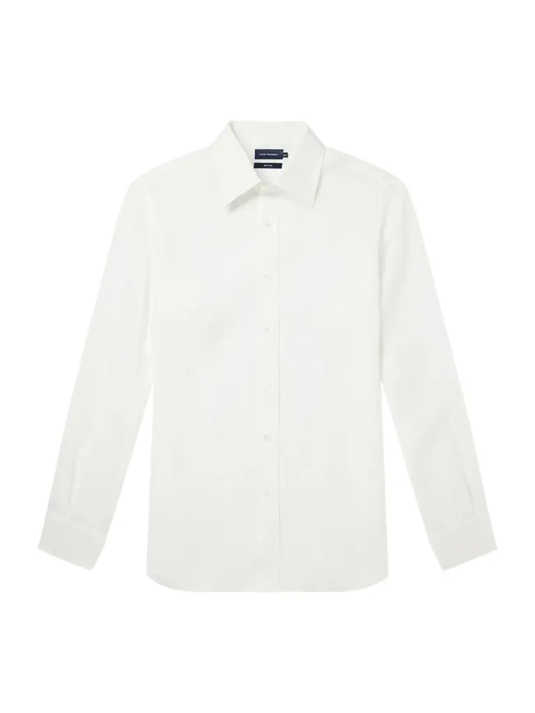 Linen Straight Point Collar Shirt - Men
