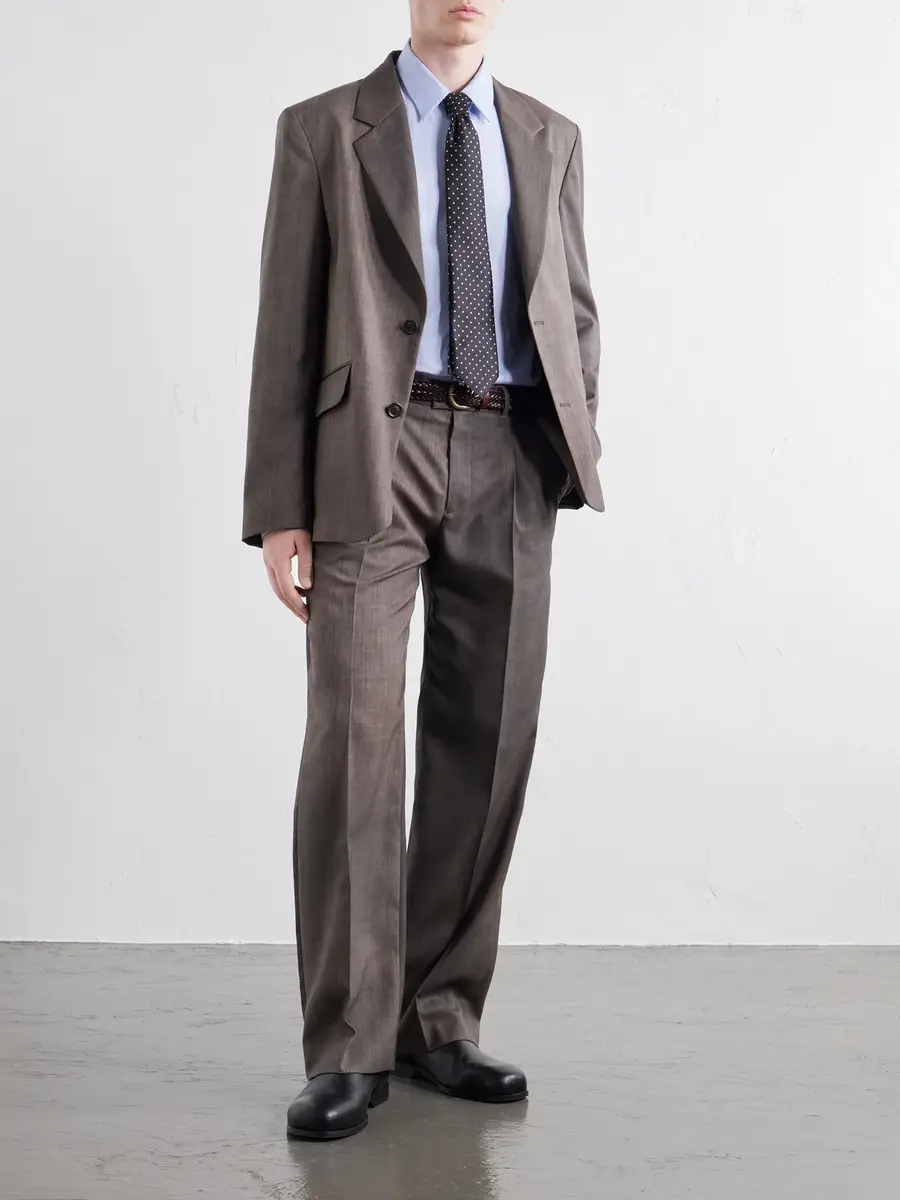 Our Legacy Slack Straight-Leg Pleated Virgin-Wool Twill Suit Trousers - Men | Thumbnail 2