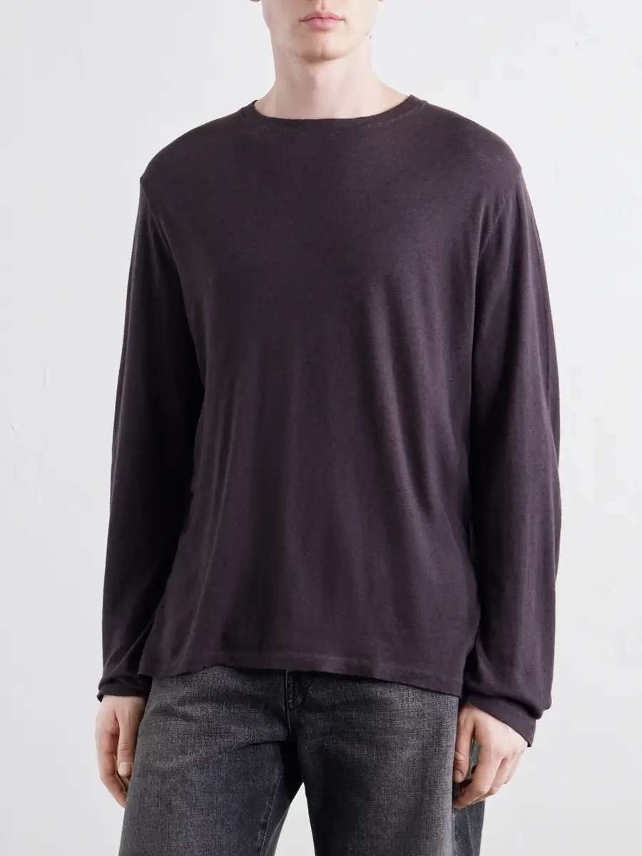 Our Legacy Embroidered Cotton And Wool-Blend Jersey T-Shirt - Men | Thumbnail 3 Our Legacy Embroidered Cotton And Wool-Blend Jersey T-Shirt - Men | Thumbnail 3