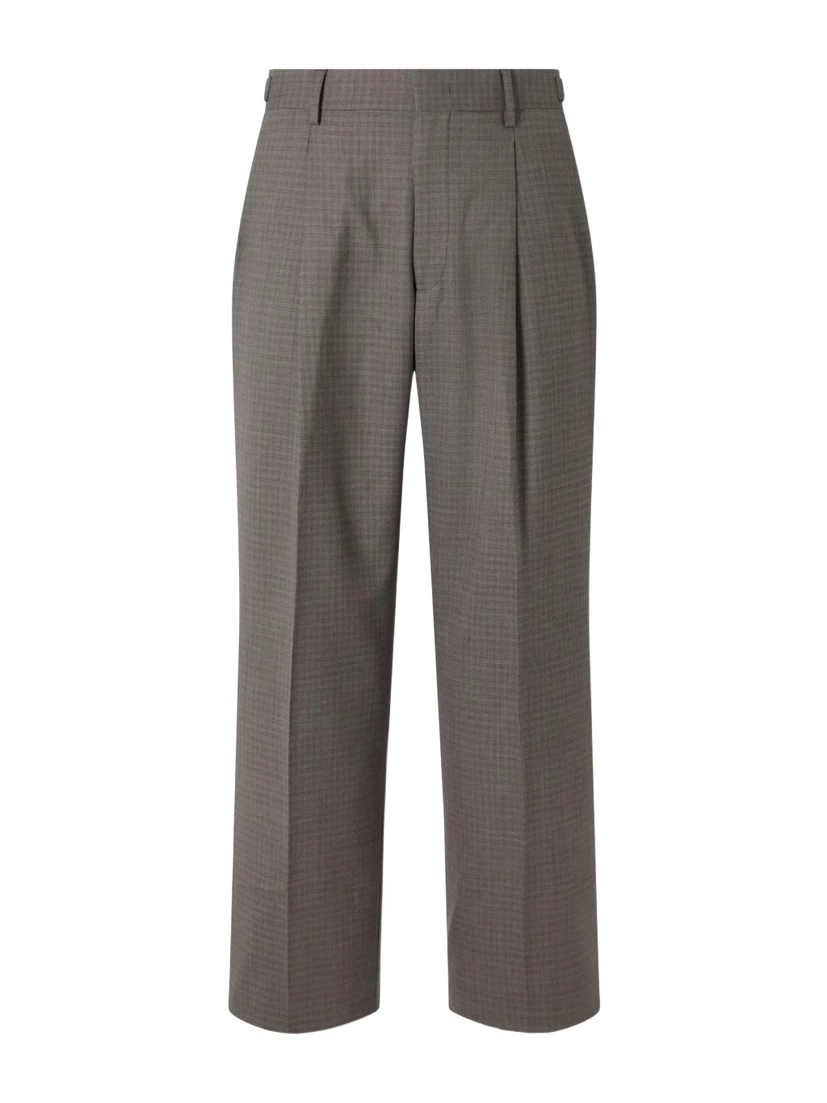 Kay 10071 Straight-Leg Pleated Checked Basketweave Wool-Blend Trousers - Men