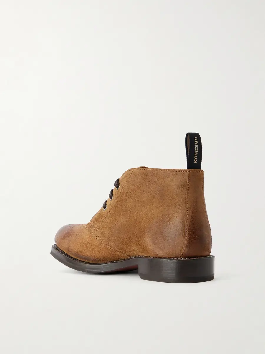 Grenson Rory Burnished-Suede Lace-Up Boots - Men | Thumbnail 4