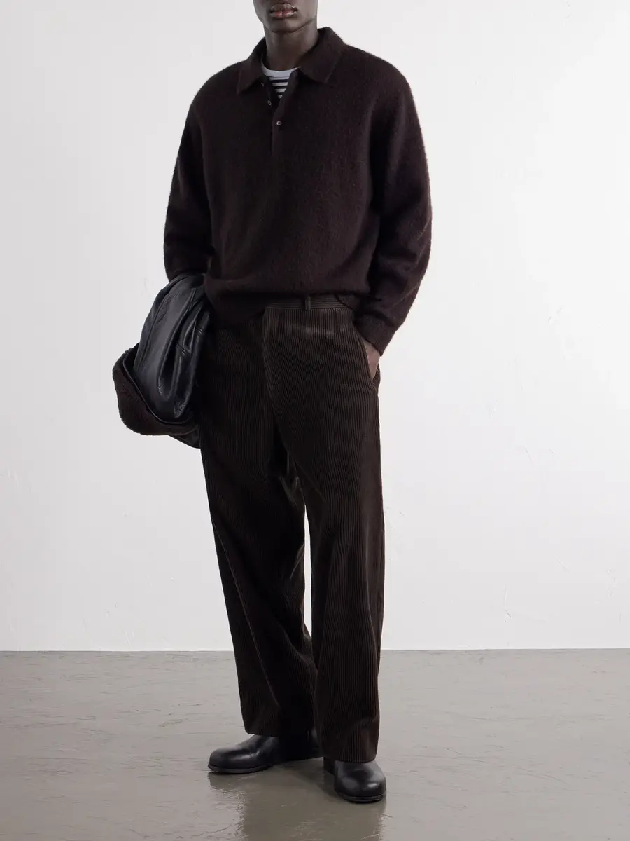 A.PRESSE Brushed Cashmere Polo Sweater - Men | Thumbnail 2 A.PRESSE Brushed Cashmere Polo Sweater - Men | Thumbnail 2