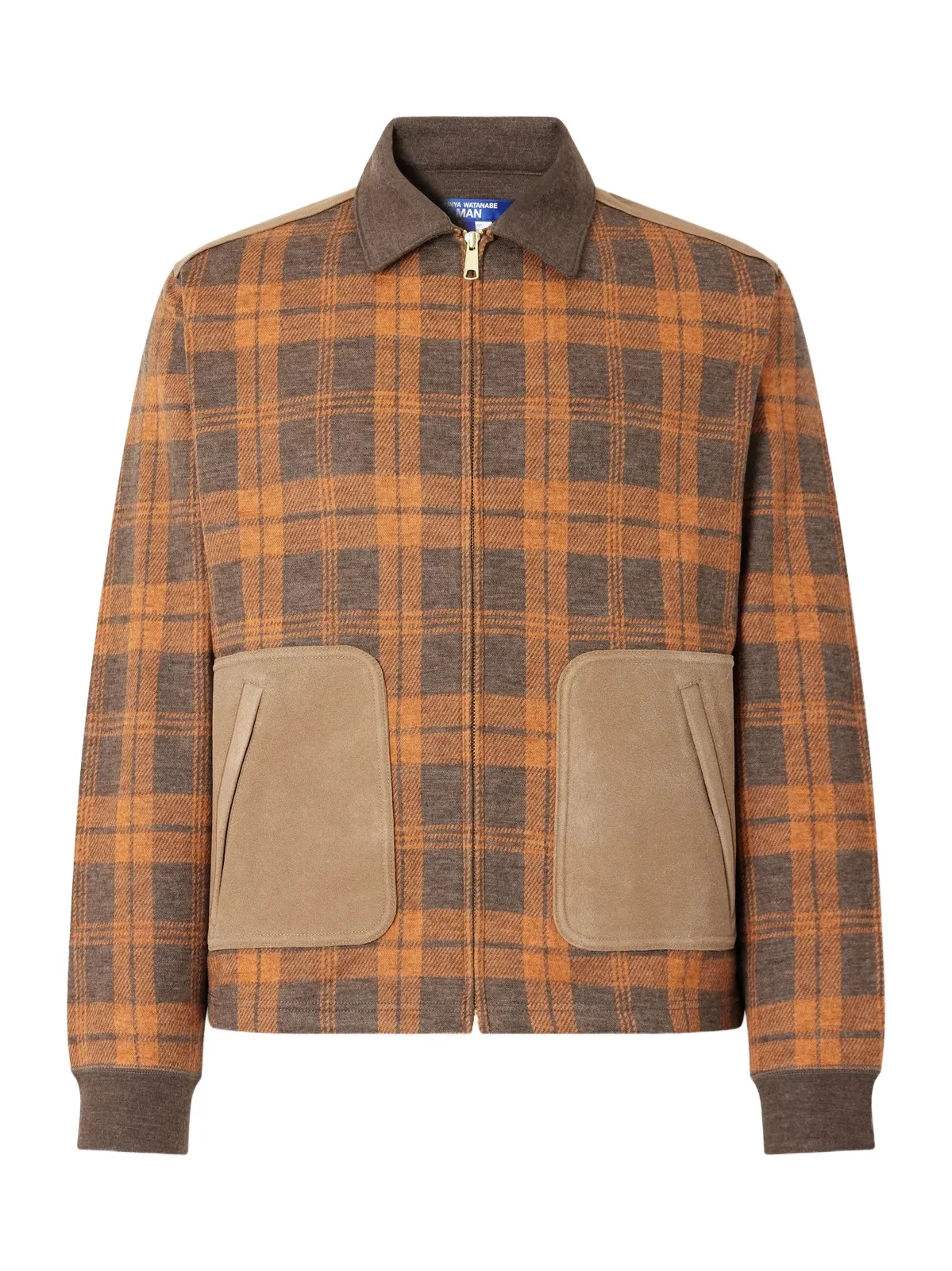 Junya Watanabe Checked Suede-Trimmed Wool-Flannel Blouson Jacket - Men