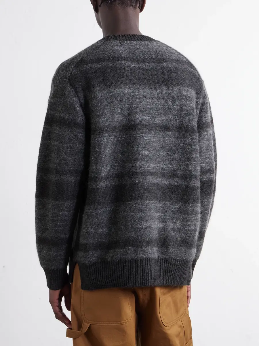 COMME des GARCONS HOMME Striped Brushed Wool-Blend Sweater - Men | Thumbnail 4 COMME des GARCONS HOMME Striped Brushed Wool-Blend Sweater - Men | Thumbnail 4