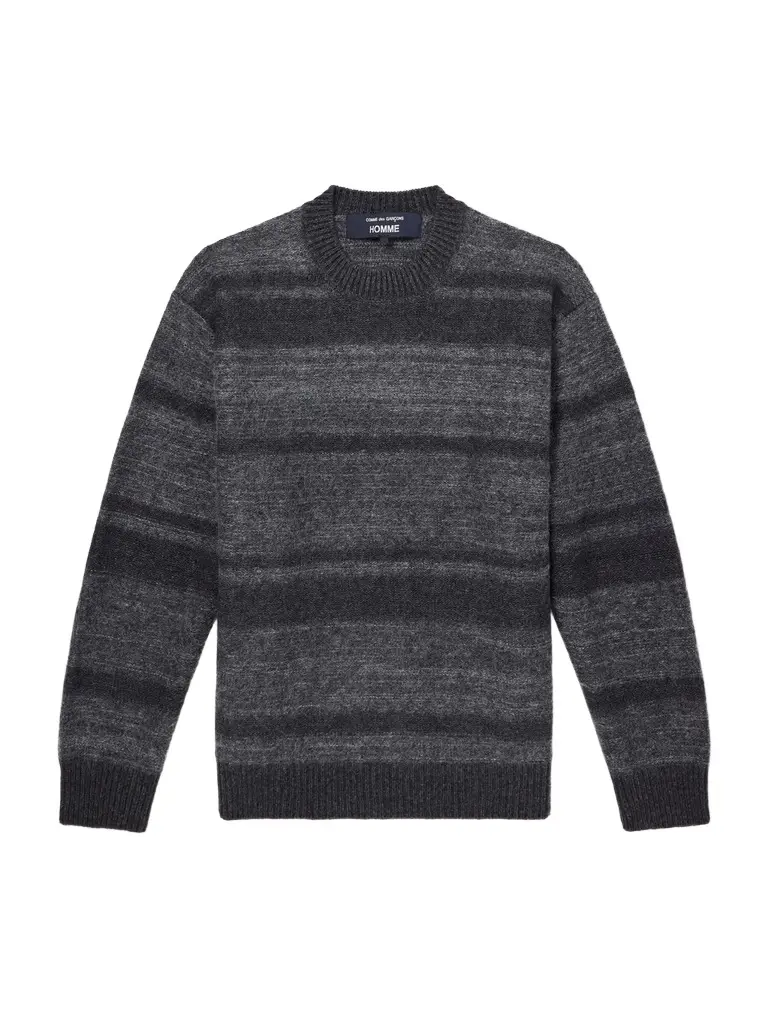 Striped Brushed Wool-Blend Sweater - Men