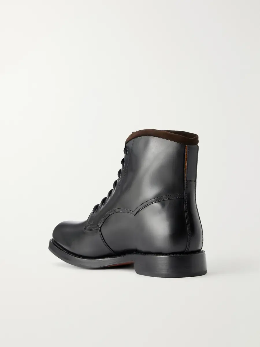Grenson Barlow Suede-Trimmed Leather Lace-Up Boots - Men | Thumbnail 4 Grenson Barlow Suede-Trimmed Leather Lace-Up Boots - Men | Thumbnail 4
