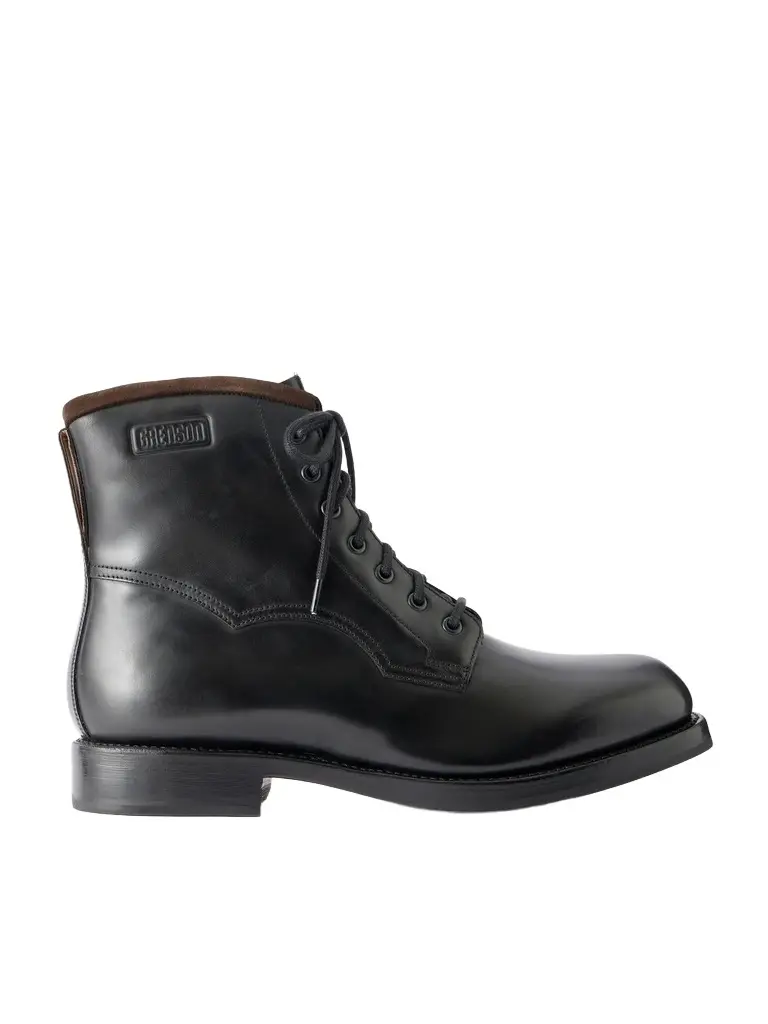 Barlow Suede-Trimmed Leather Lace-Up Boots - Men Barlow Suede-Trimmed Leather Lace-Up Boots - Men