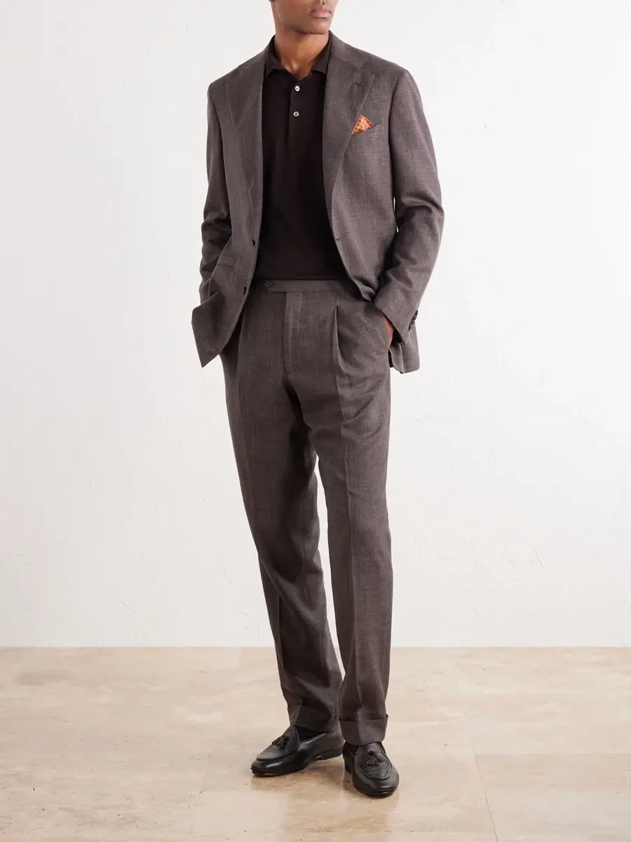 Thom Sweeney Cashmere and Silk-Blend Jersey Polo Sweater - Men | Thumbnail 2 Thom Sweeney Cashmere and Silk-Blend Jersey Polo Sweater - Men | Thumbnail 2
