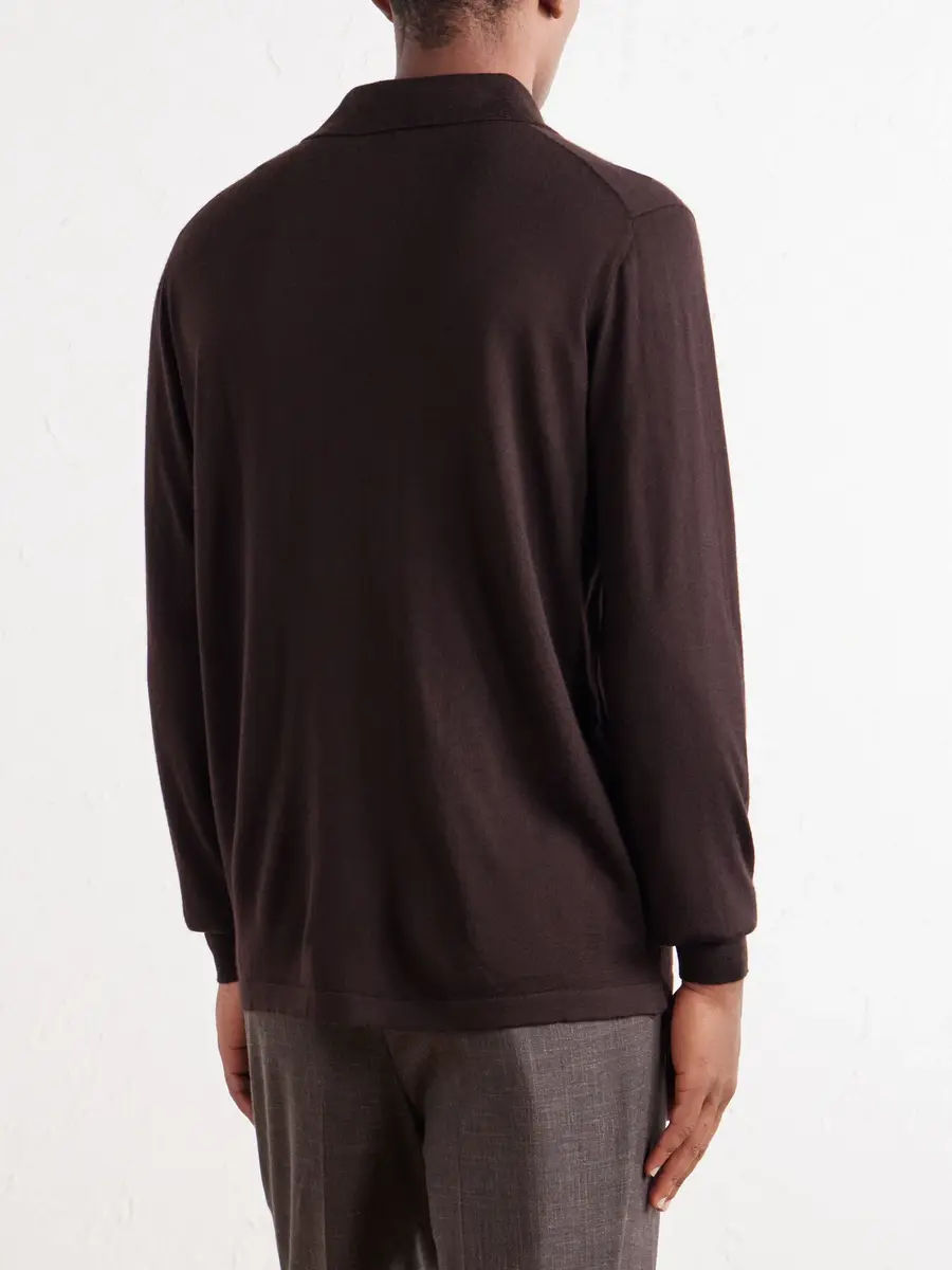 Thom Sweeney Cashmere and Silk-Blend Jersey Polo Sweater - Men | Thumbnail 4 Thom Sweeney Cashmere and Silk-Blend Jersey Polo Sweater - Men | Thumbnail 4