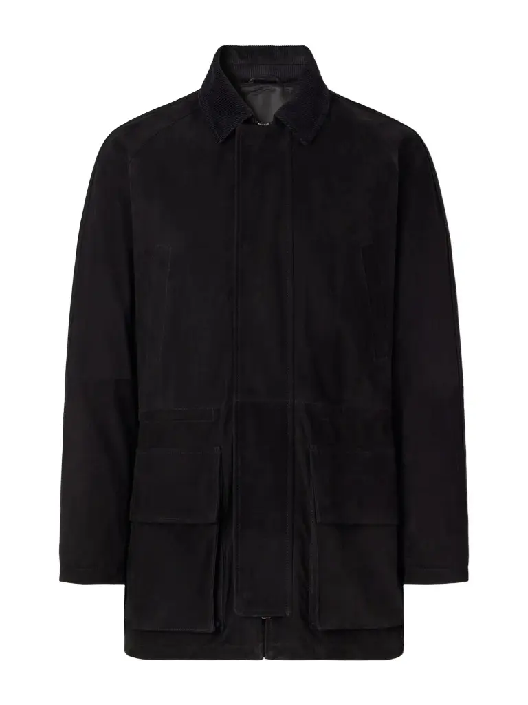 Panelled Corduroy-Trimmed Suede Jacket - Men Panelled Corduroy-Trimmed Suede Jacket - Men