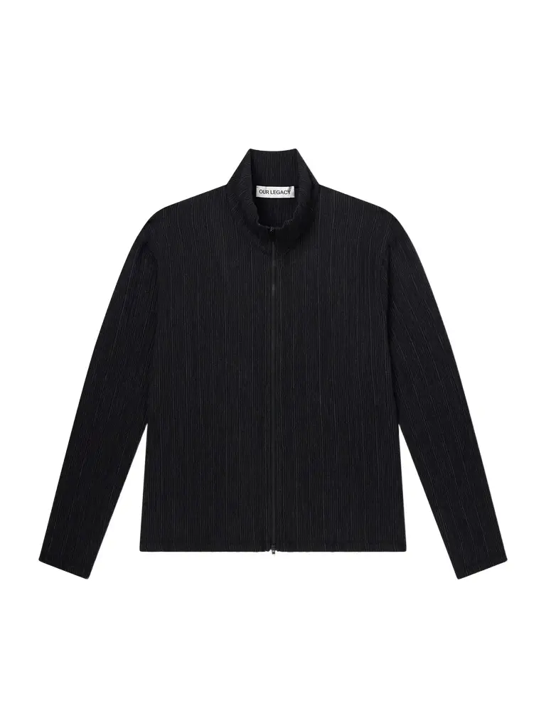 Our Legacy Shrunken Plissé-Jersey Zip-Up Cardigan - Men
