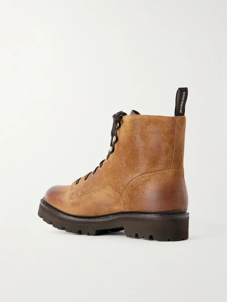 Grenson Callum Burnished-Suede Lace-Up Boots - Men | Thumbnail 4