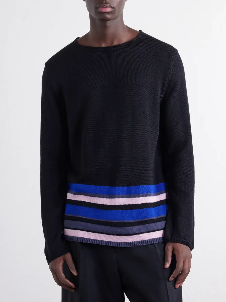 Comme des Garçons SHIRT Striped Wool-Blend Gauze Sweater - Men | Thumbnail 3