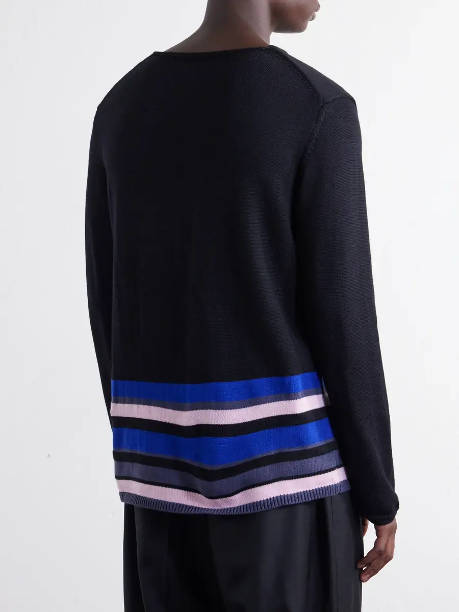 Comme des Garçons SHIRT Striped Wool-Blend Gauze Sweater - Men | Thumbnail 4