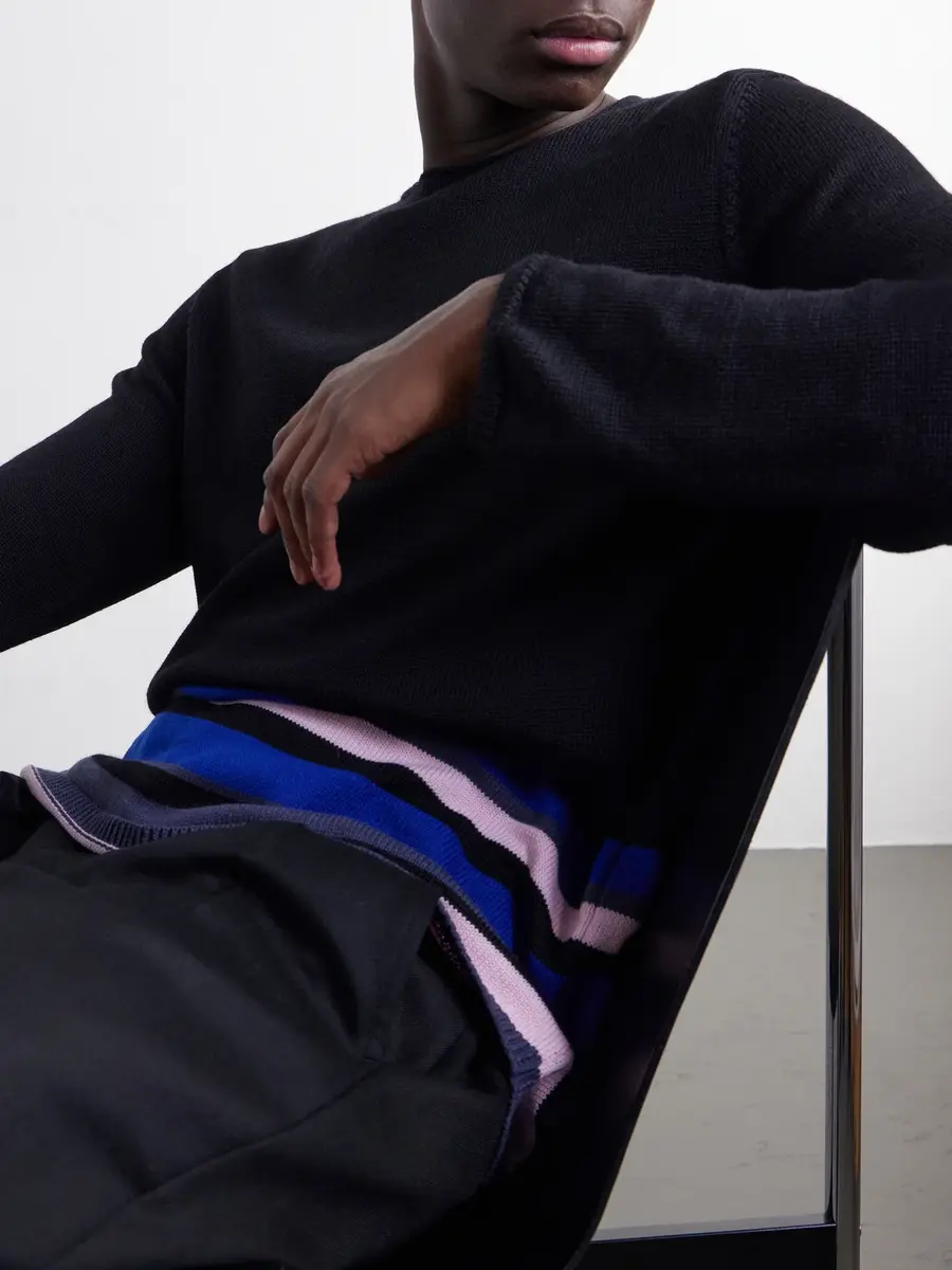 Comme des Garçons SHIRT Striped Wool-Blend Gauze Sweater - Men | Thumbnail 5