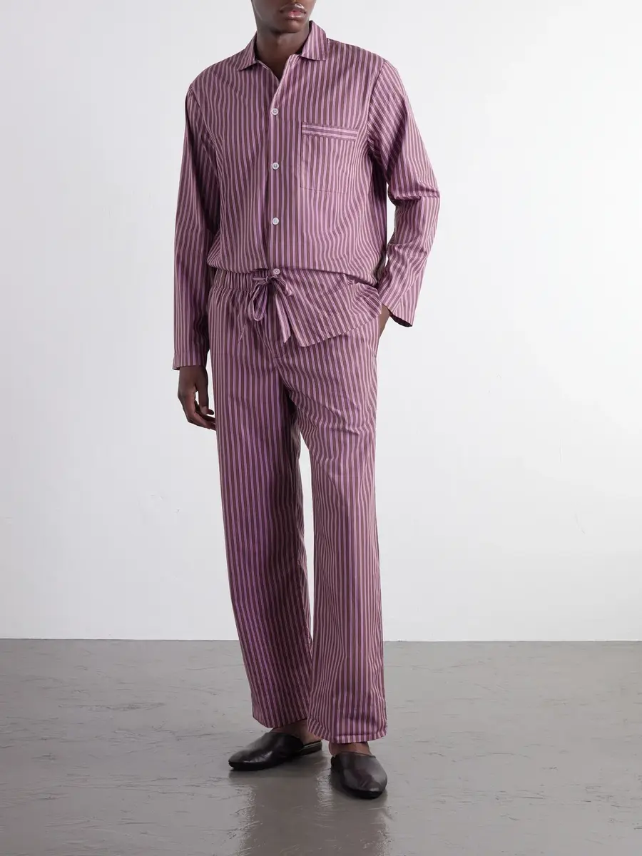 Tekla Drawstring Striped Organic Cotton-Poplin Pyjama Trousers - Men | Thumbnail 2 Tekla Drawstring Striped Organic Cotton-Poplin Pyjama Trousers - Men | Thumbnail 2