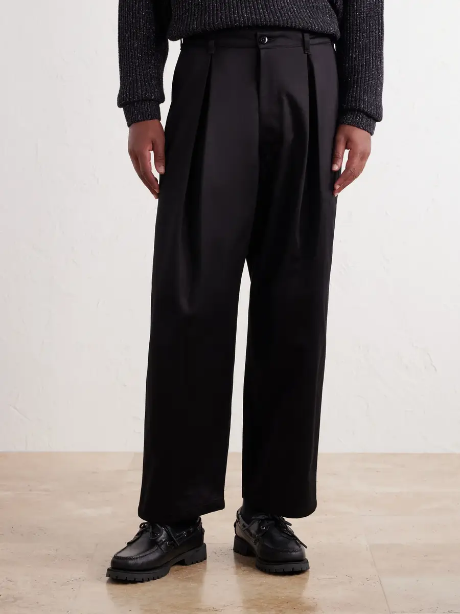 Monitaly Ekusy Wide-Leg Pleated Cotton-Twill Trousers - Men | Thumbnail 3