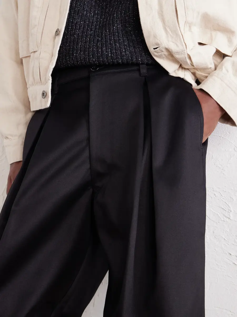 Monitaly Ekusy Wide-Leg Pleated Cotton-Twill Trousers - Men | Thumbnail 5