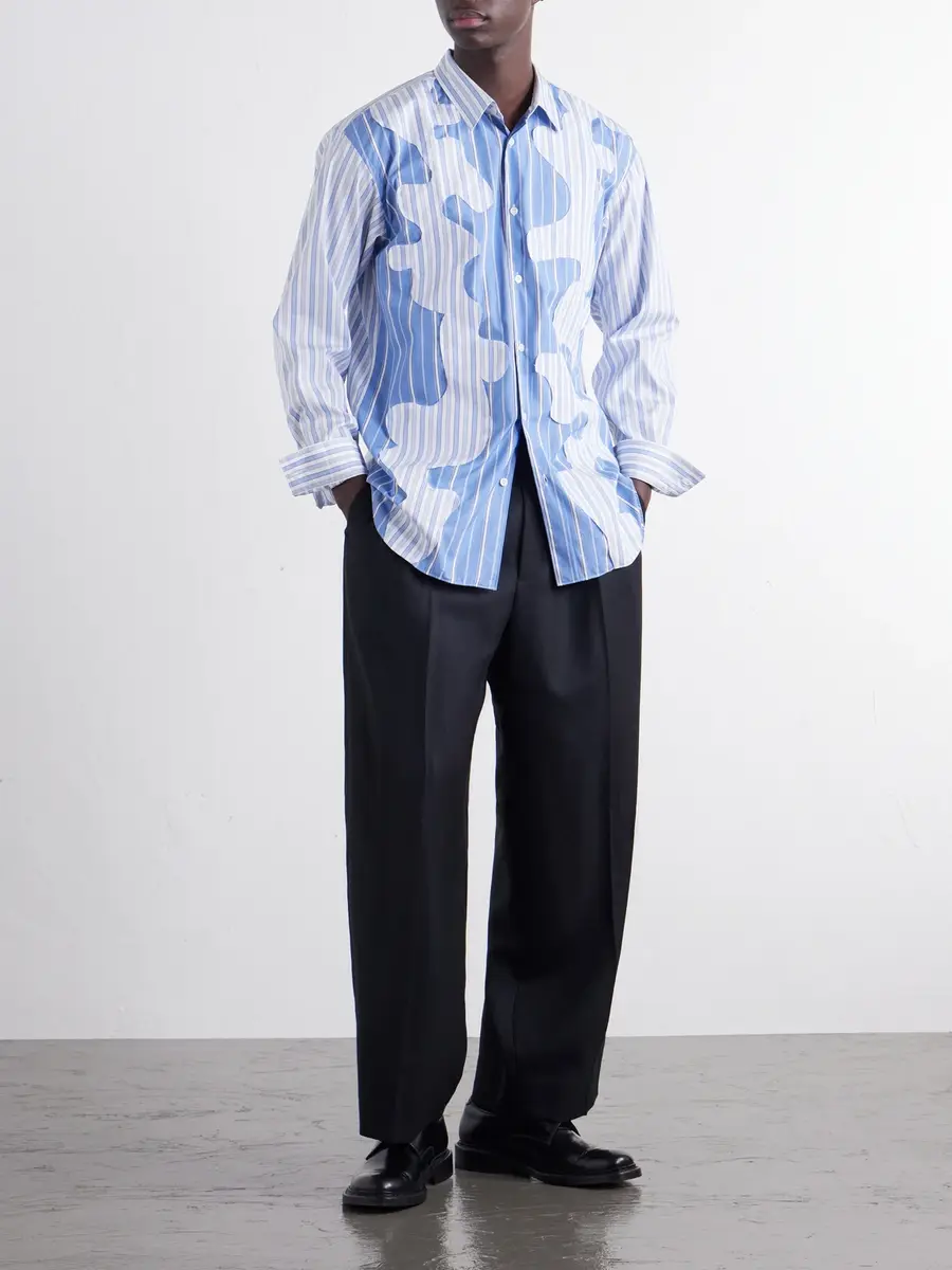 Comme des Garçons SHIRT Patchwork Two-Tone Striped Cotton-Poplin Shirt - Men | Thumbnail 2 Comme des Garçons SHIRT Patchwork Two-Tone Striped Cotton-Poplin Shirt - Men | Thumbnail 2