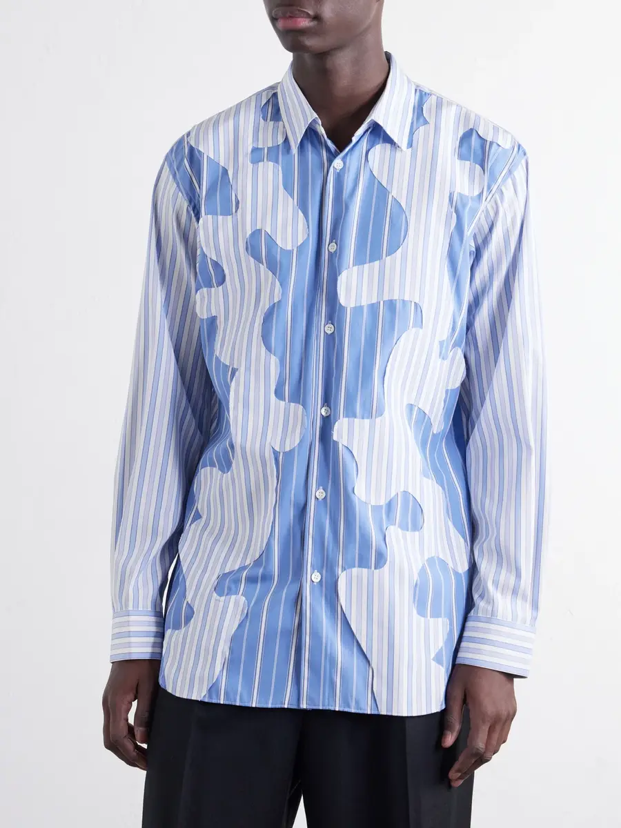 Comme des Garçons SHIRT Patchwork Two-Tone Striped Cotton-Poplin Shirt - Men | Thumbnail 3 Comme des Garçons SHIRT Patchwork Two-Tone Striped Cotton-Poplin Shirt - Men | Thumbnail 3