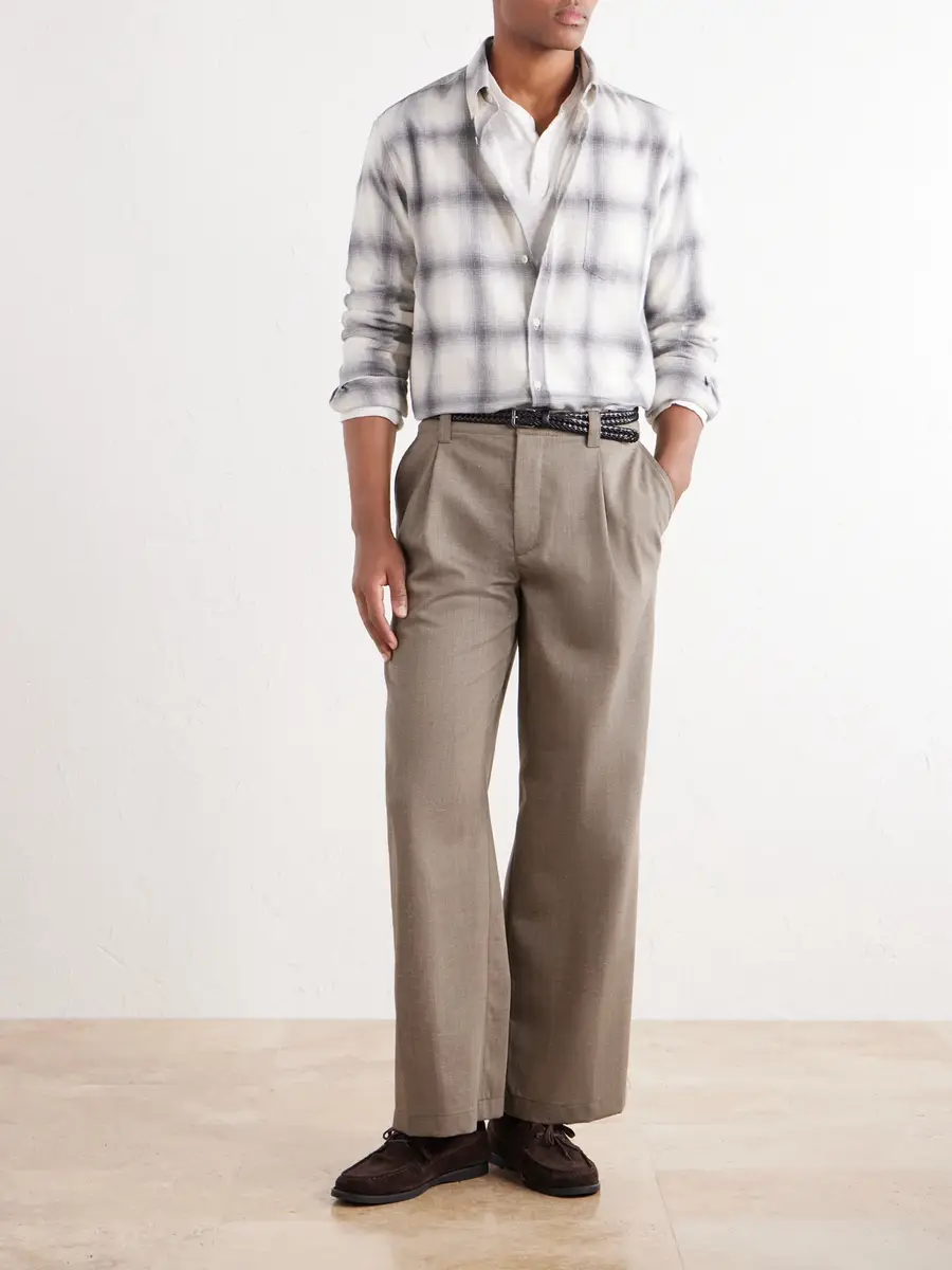 Sunspel Checked Cotton-Flannel Shirt - Men | Thumbnail 2 Sunspel Checked Cotton-Flannel Shirt - Men | Thumbnail 2
