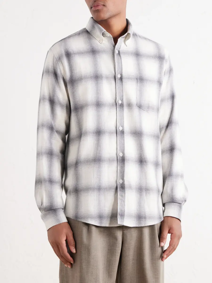 Sunspel Checked Cotton-Flannel Shirt - Men | Thumbnail 3 Sunspel Checked Cotton-Flannel Shirt - Men | Thumbnail 3