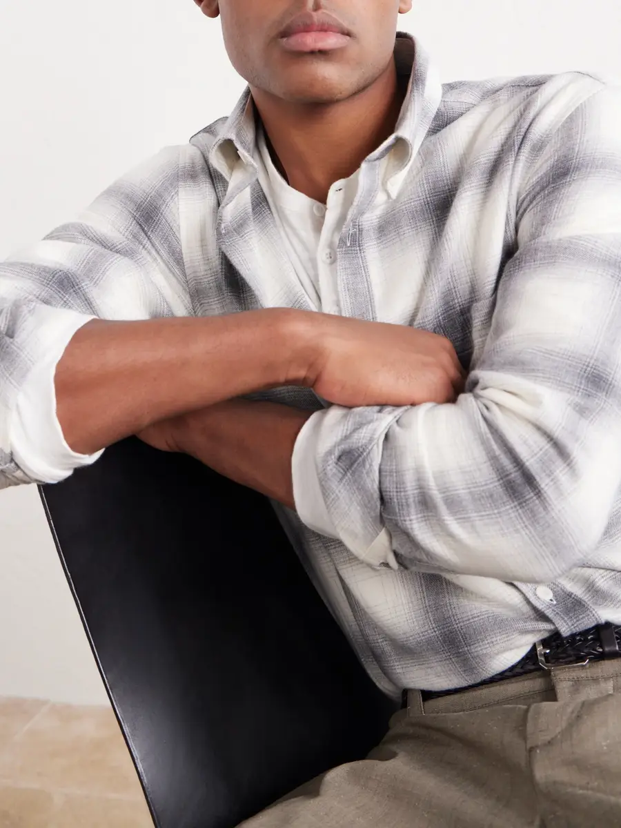 Sunspel Checked Cotton-Flannel Shirt - Men | Thumbnail 5 Sunspel Checked Cotton-Flannel Shirt - Men | Thumbnail 5