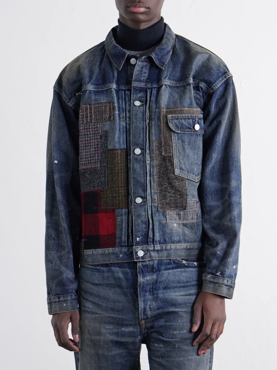 Junya Watanabe Patchwork Distressed Paint-Splattered Denim Jacket - Men | Thumbnail 3 Junya Watanabe Patchwork Distressed Paint-Splattered Denim Jacket - Men | Thumbnail 3