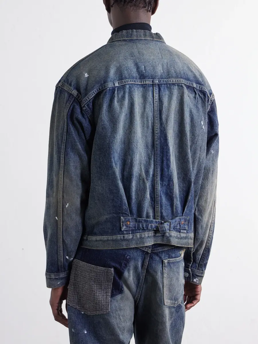 Junya Watanabe Patchwork Distressed Paint-Splattered Denim Jacket - Men | Thumbnail 4 Junya Watanabe Patchwork Distressed Paint-Splattered Denim Jacket - Men | Thumbnail 4