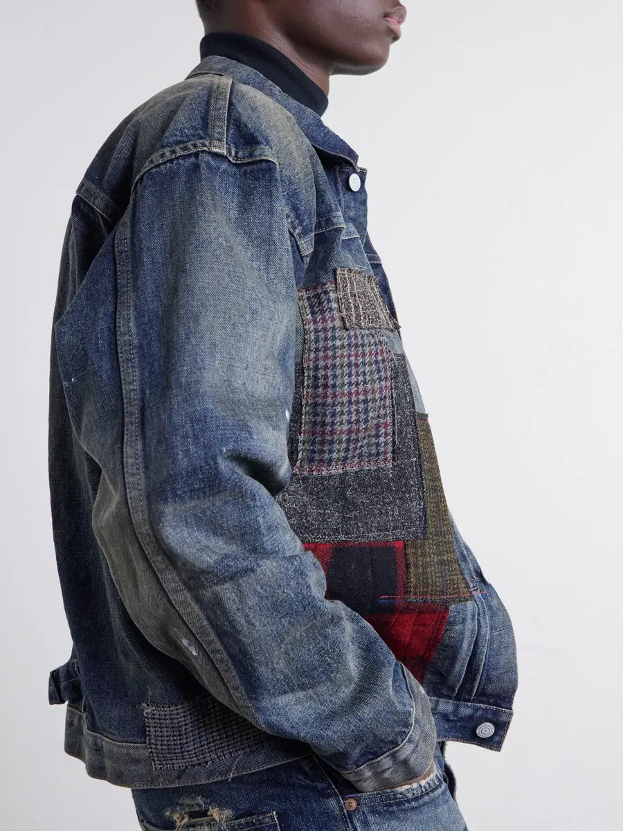 Junya Watanabe Patchwork Distressed Paint-Splattered Denim Jacket - Men | Thumbnail 5 Junya Watanabe Patchwork Distressed Paint-Splattered Denim Jacket - Men | Thumbnail 5