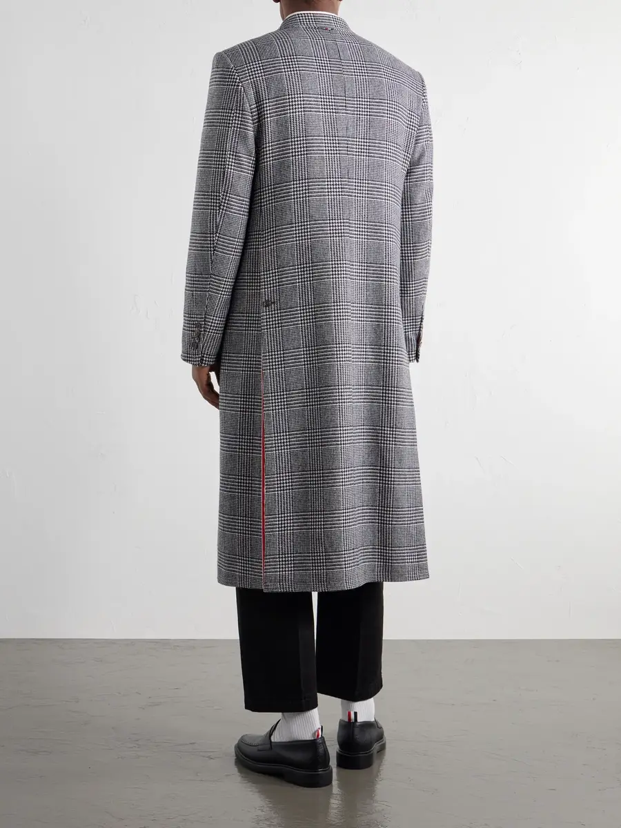 Thom Browne Prince of Wales Checked Woven Wool Coat - Men | Thumbnail 4 Thom Browne Prince of Wales Checked Woven Wool Coat - Men | Thumbnail 4