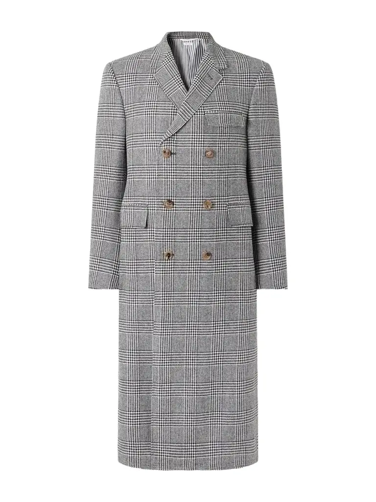 Thom Browne Prince of Wales Checked Woven Wool Coat - Men