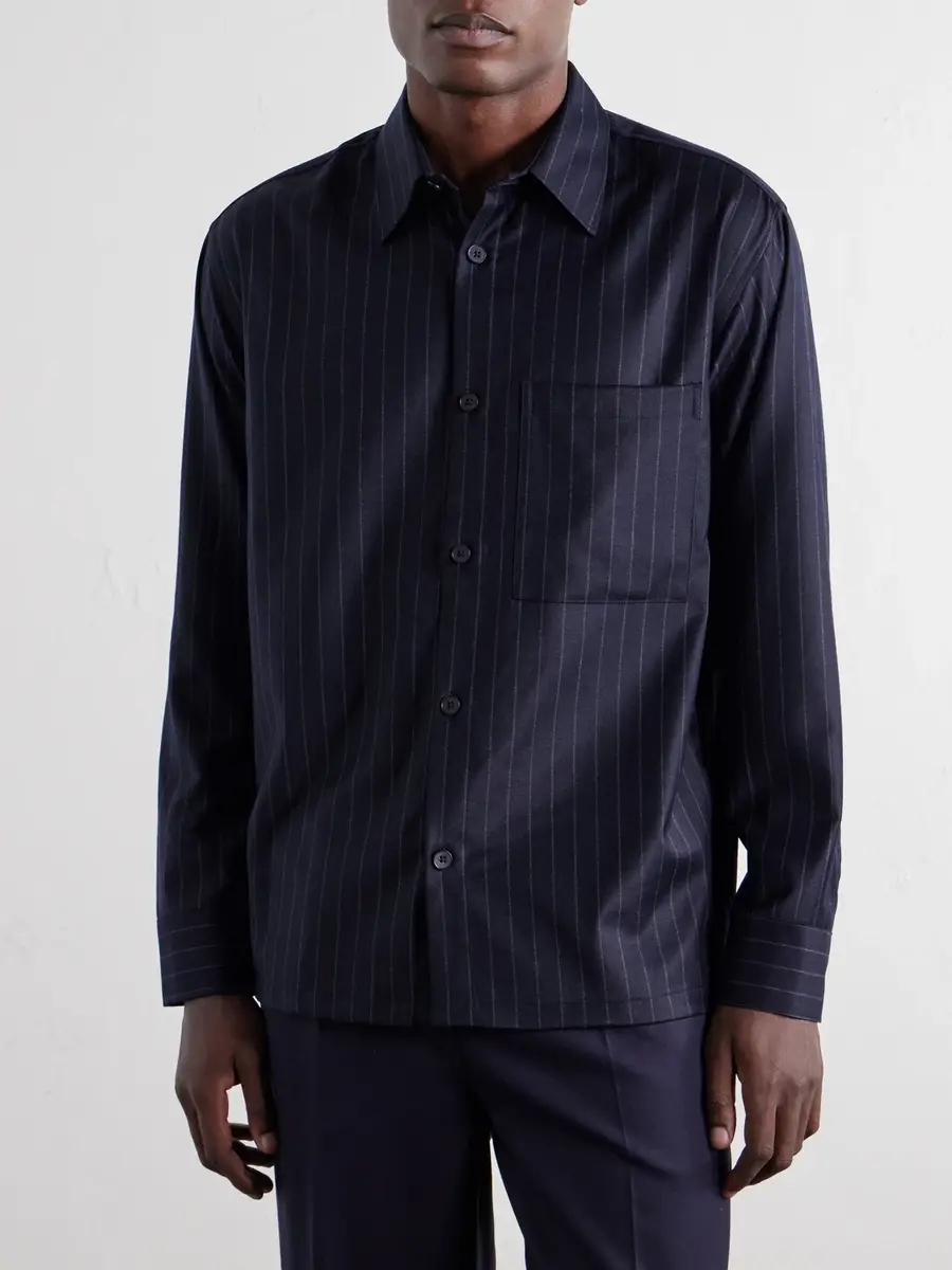 NN07 Freddy 10052 Pinstriped Wool-Blend Flannel Shirt - Men | Thumbnail 3 NN07 Freddy 10052 Pinstriped Wool-Blend Flannel Shirt - Men | Thumbnail 3