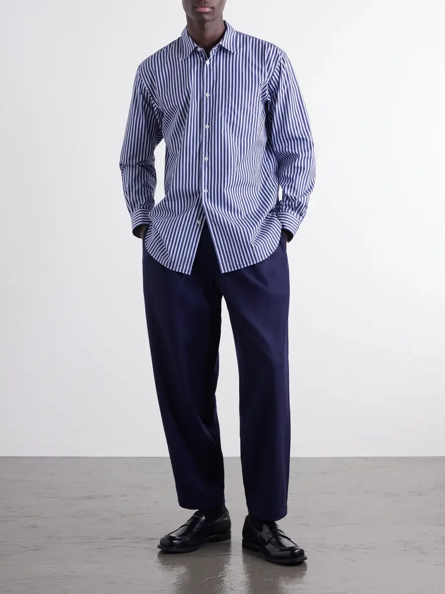 Comme des Garçons SHIRT Wide-Leg Pleated Wool-Blend Flannel Trousers - Men | Thumbnail 2 Comme des Garçons SHIRT Wide-Leg Pleated Wool-Blend Flannel Trousers - Men | Thumbnail 2