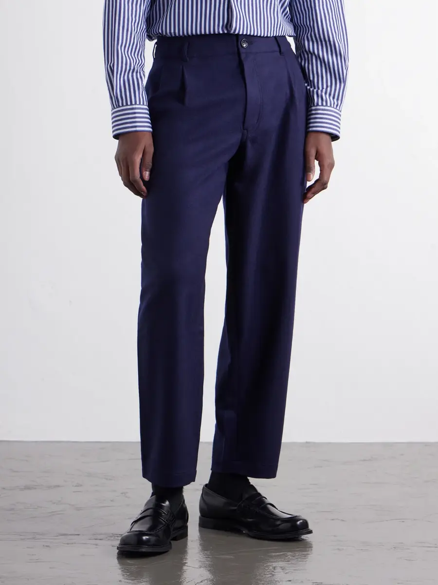 Comme des Garçons SHIRT Wide-Leg Pleated Wool-Blend Flannel Trousers - Men | Thumbnail 3 Comme des Garçons SHIRT Wide-Leg Pleated Wool-Blend Flannel Trousers - Men | Thumbnail 3