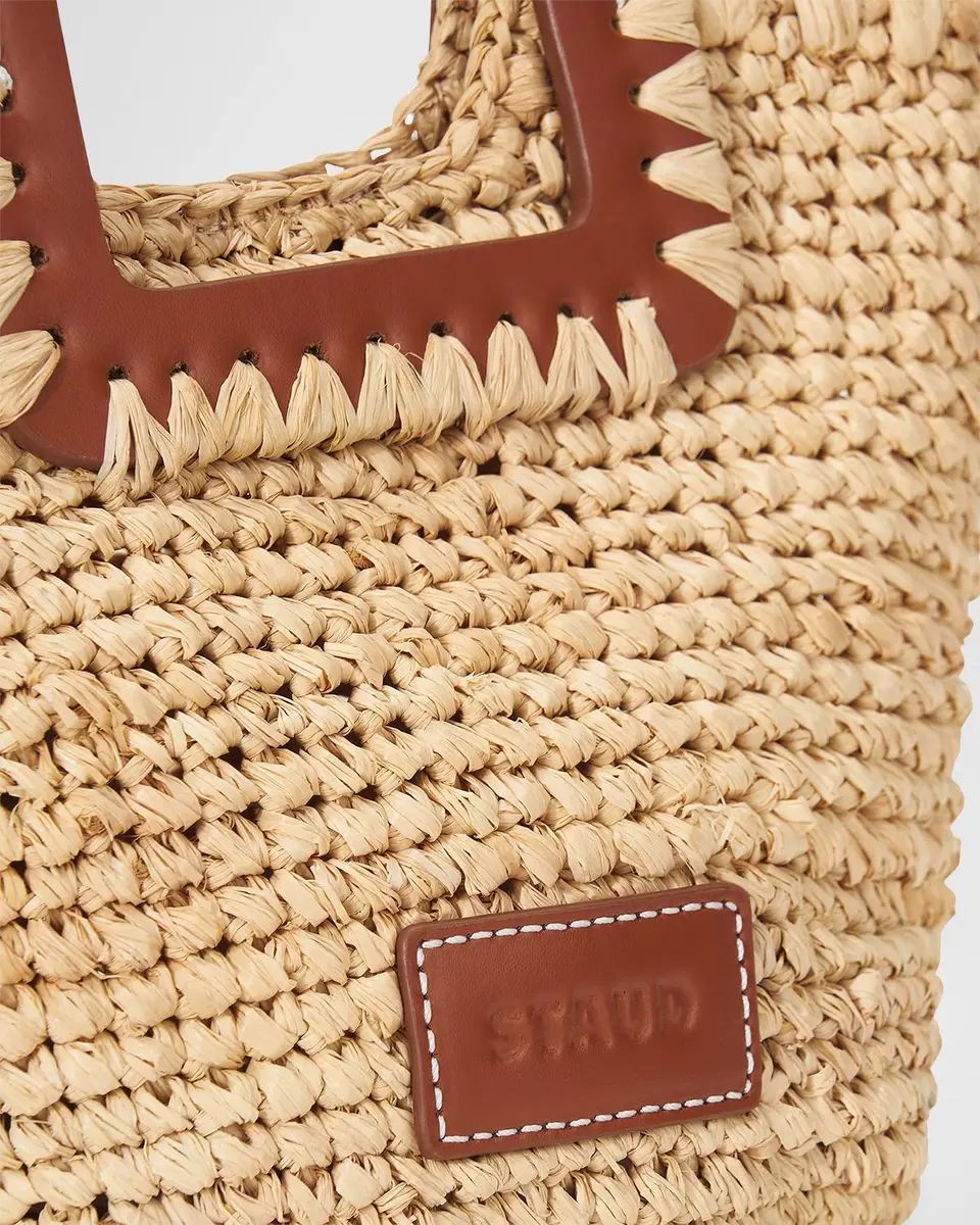 Staud Shirley Mini Raffia Bucket Bag | Thumbnail 4 Staud Shirley Mini Raffia Bucket Bag | Thumbnail 4