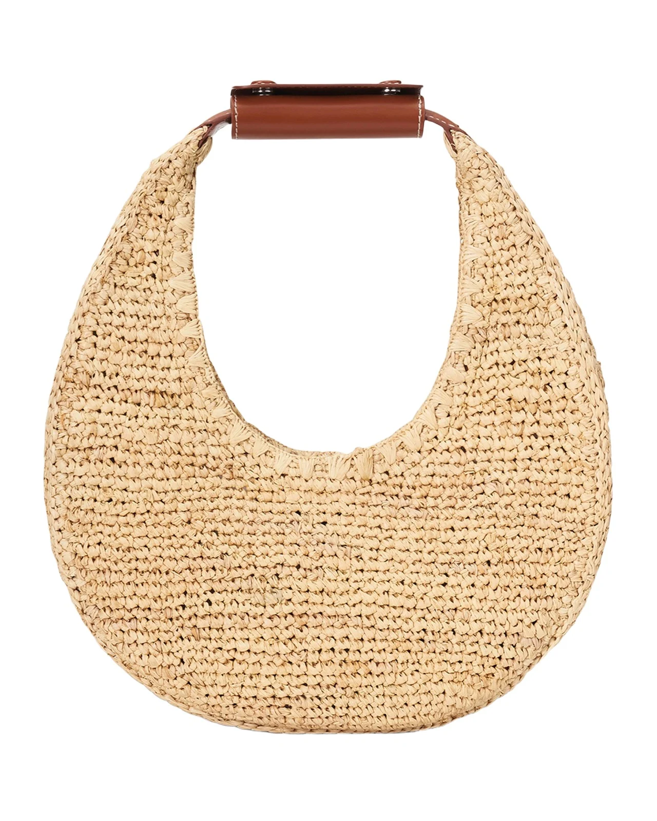 Moon Raffia & Leather Shoulder Bag Moon Raffia & Leather Shoulder Bag