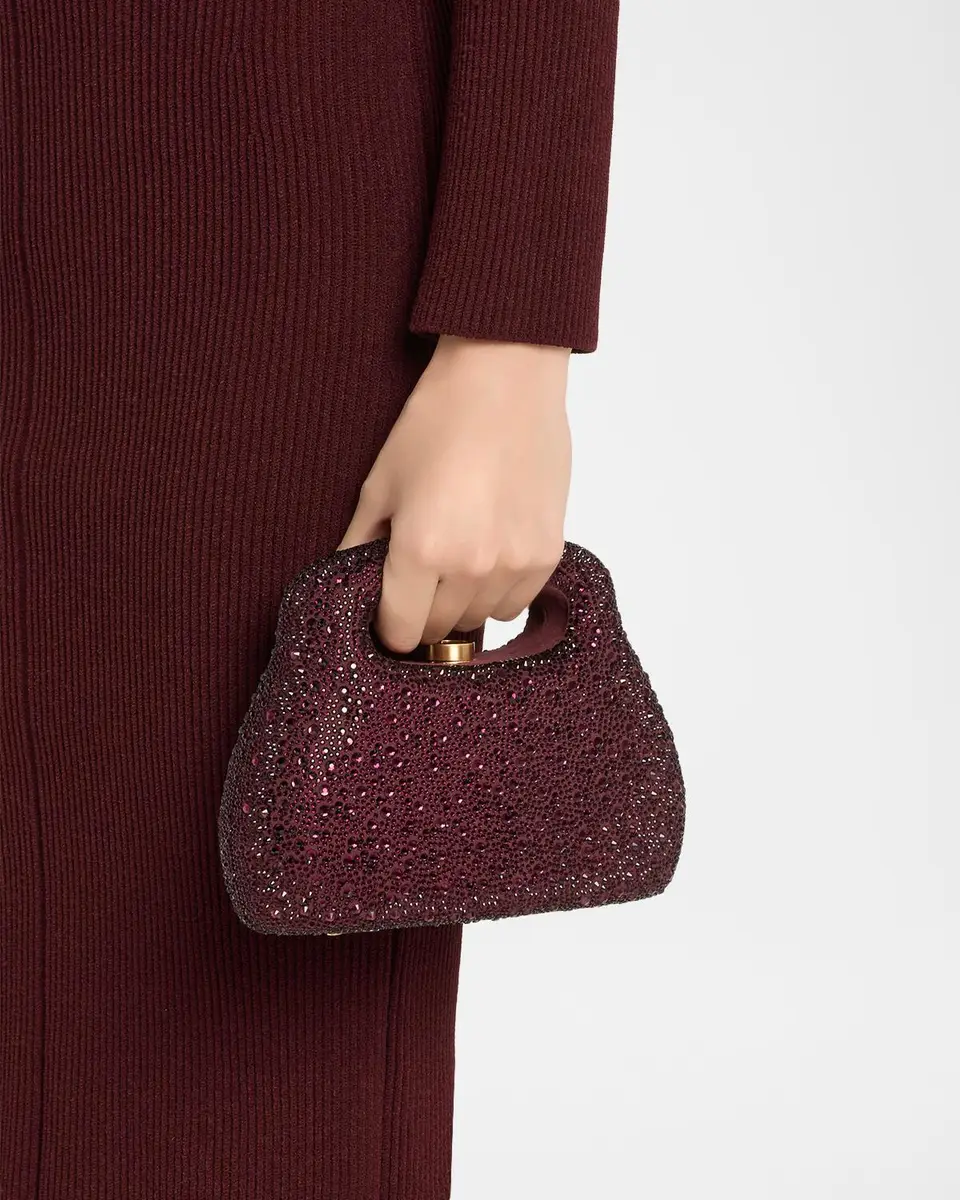 Cult Gaia Mimi Rhinestone Suede Top-Handle Bag | Thumbnail 2 Cult Gaia Mimi Rhinestone Suede Top-Handle Bag | Thumbnail 2