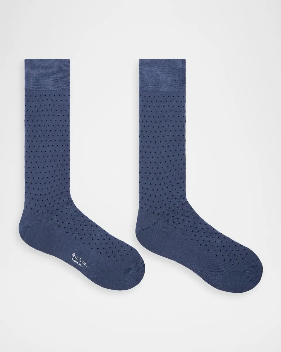 Paul Smith Men's Mini Polka Dot Crew Socks | Thumbnail 2 Paul Smith Men's Mini Polka Dot Crew Socks | Thumbnail 2