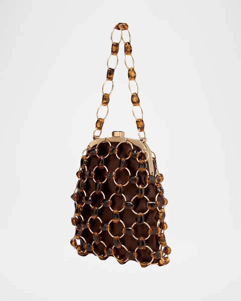 Cult Gaia Brielle Beaded Metal Wristlet Pouch Bag | Thumbnail 3