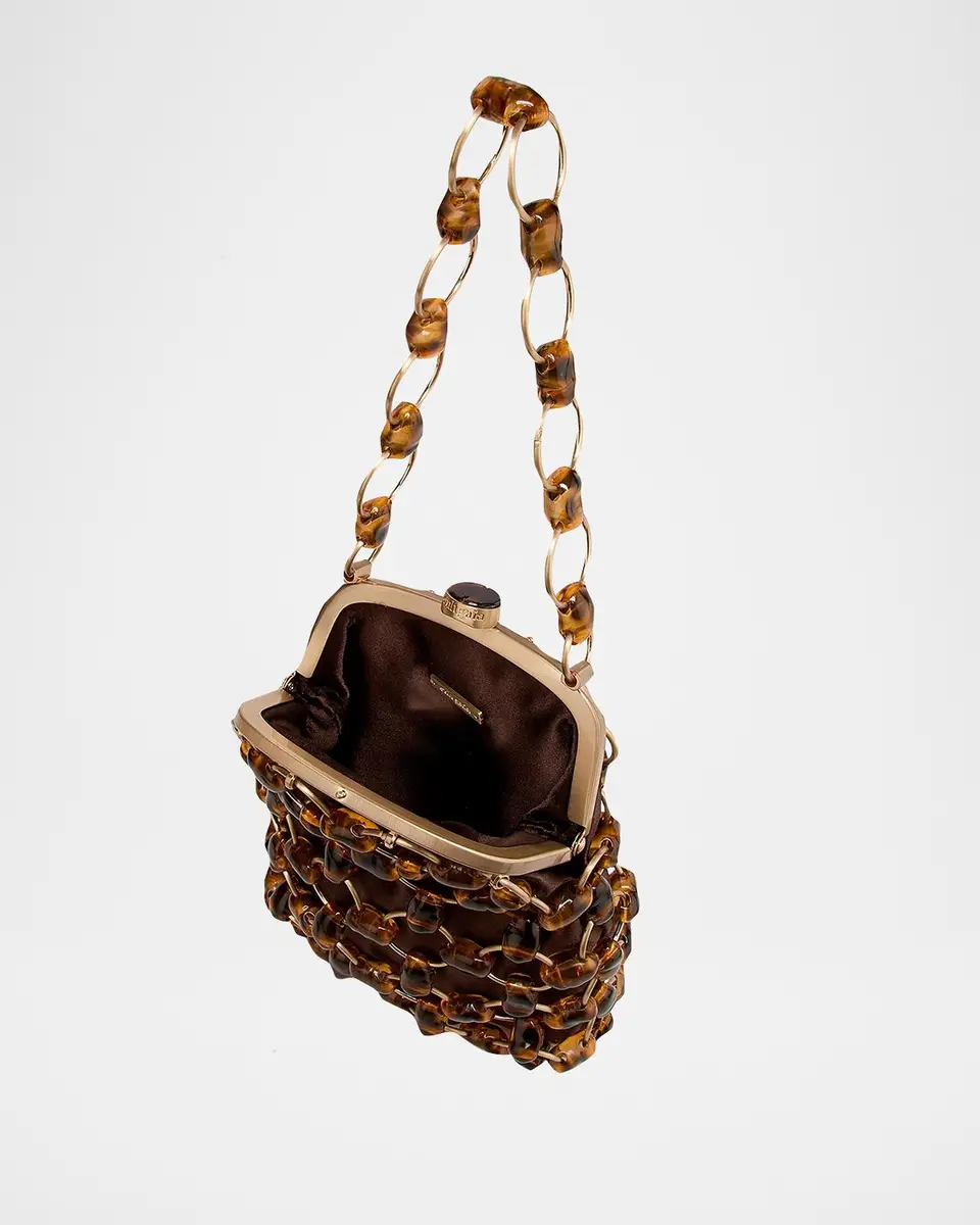 Cult Gaia Brielle Beaded Metal Wristlet Pouch Bag | Thumbnail 5