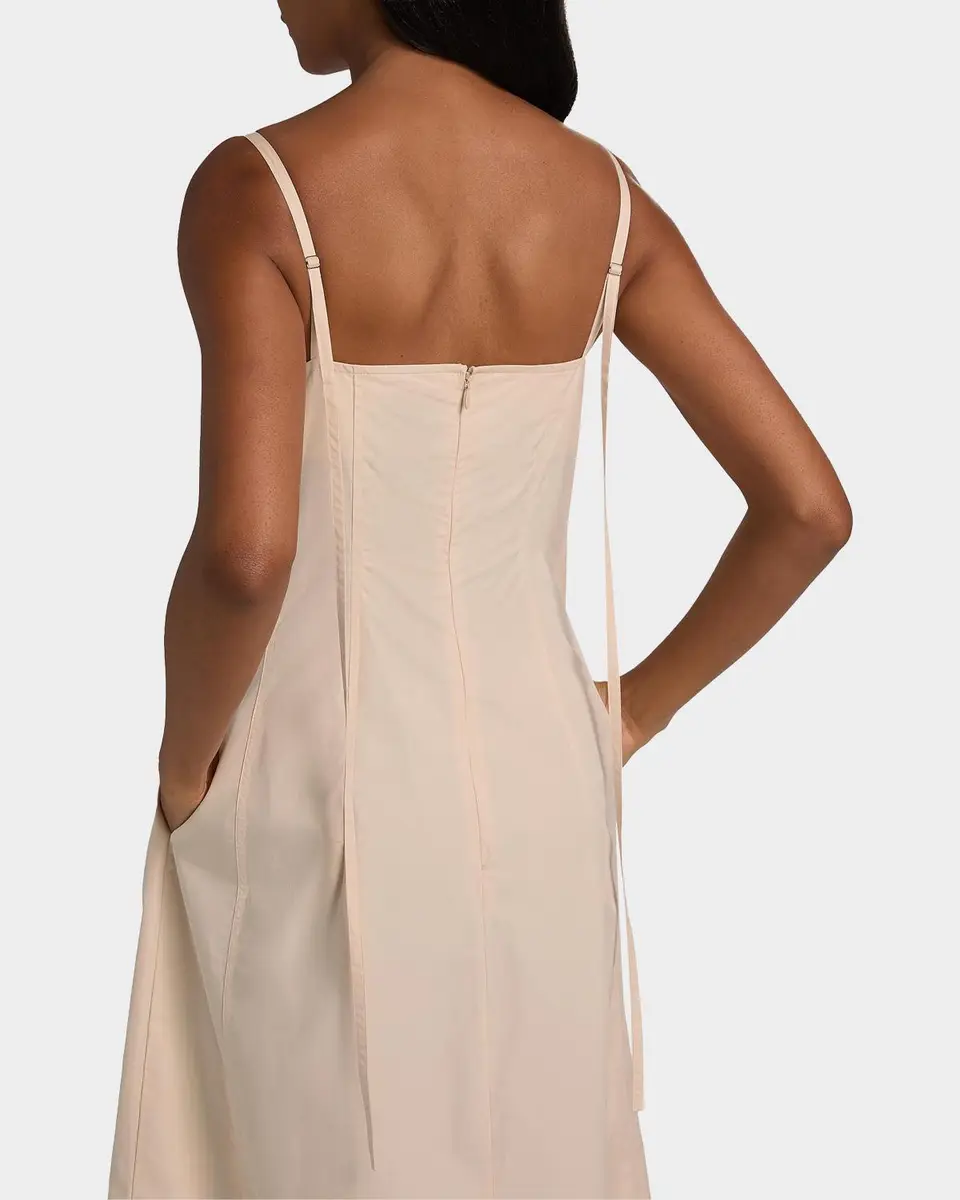 Co Sleeveless Cotton Sateen Bustier Midi Dress | Thumbnail 5 Co Sleeveless Cotton Sateen Bustier Midi Dress | Thumbnail 5