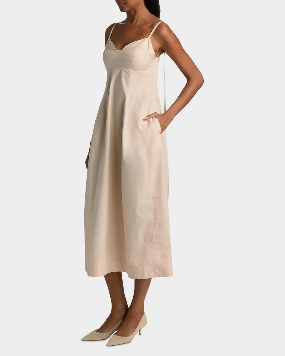 Co Sleeveless Cotton Sateen Bustier Midi Dress | Thumbnail 7 Co Sleeveless Cotton Sateen Bustier Midi Dress | Thumbnail 7