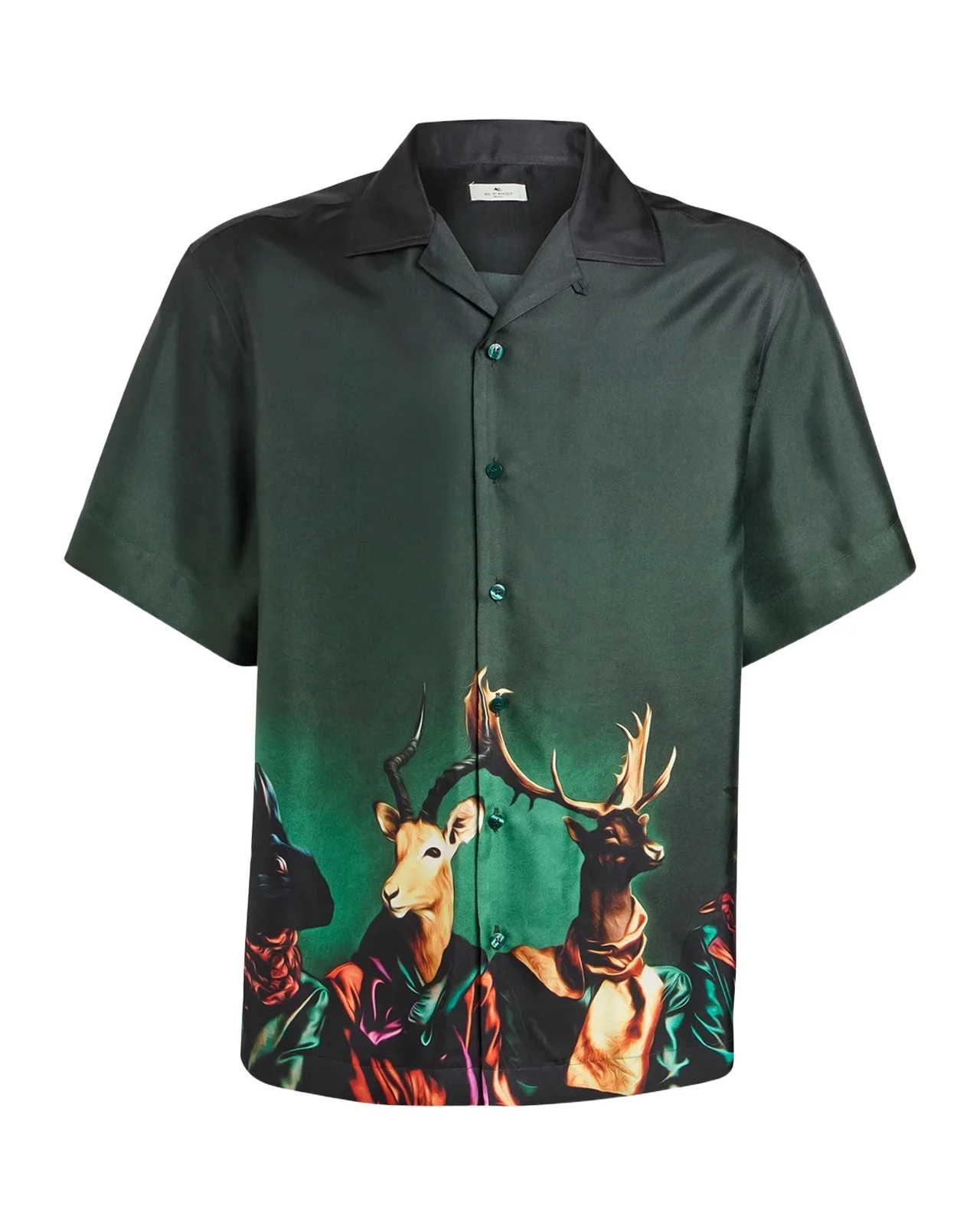 Etro Men's Silk Wildlife Graphic Short-Sleeve Shirt
