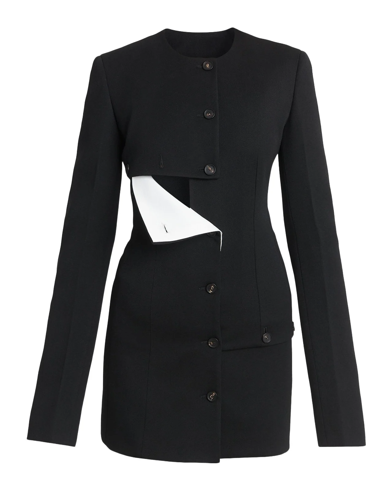Diagonal Wool Single-Breasted Coat Diagonal Wool Single-Breasted Coat