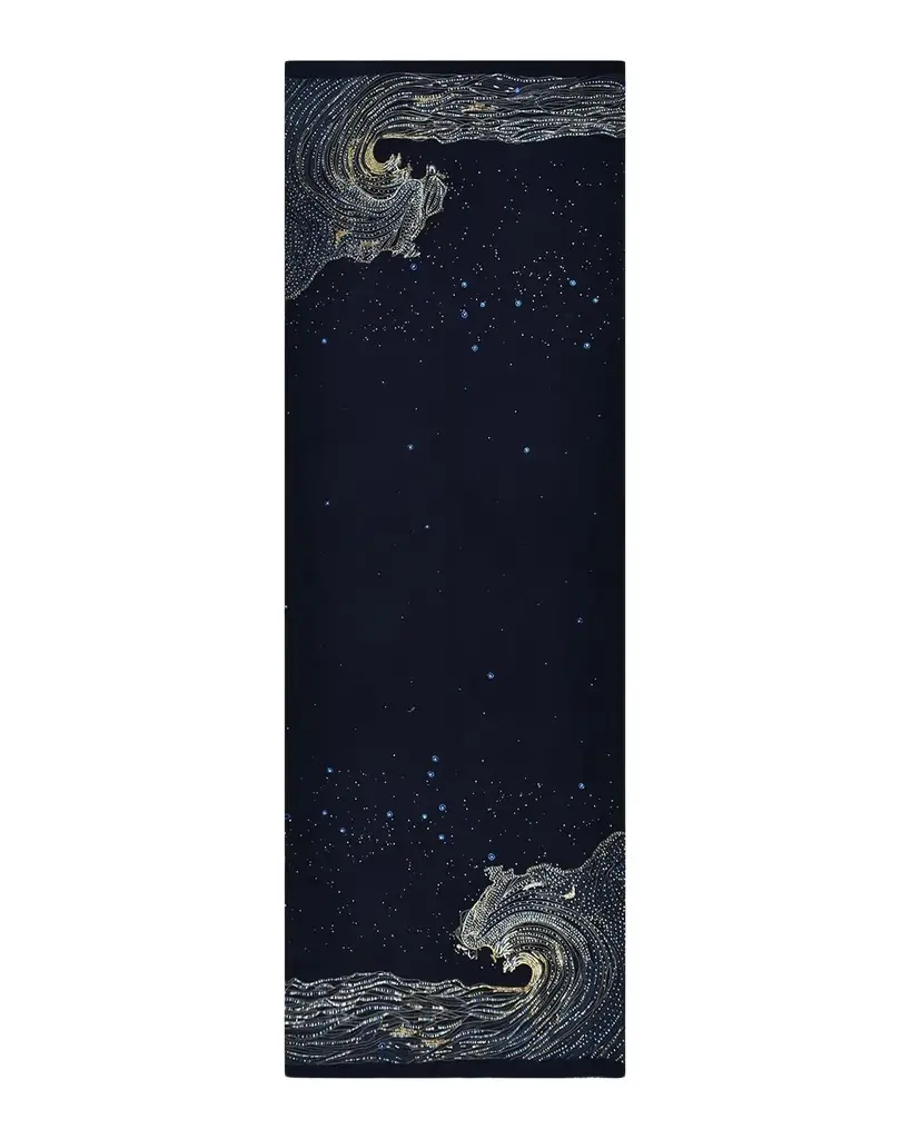JANAVI INDIA Golden Tide Embellished Merino Wool Scarf