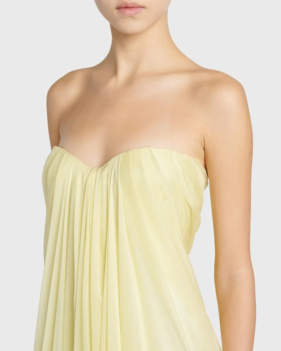 Alexander McQueen Strapless Draped Chiffon Bustier Maxi Dress | Thumbnail 5